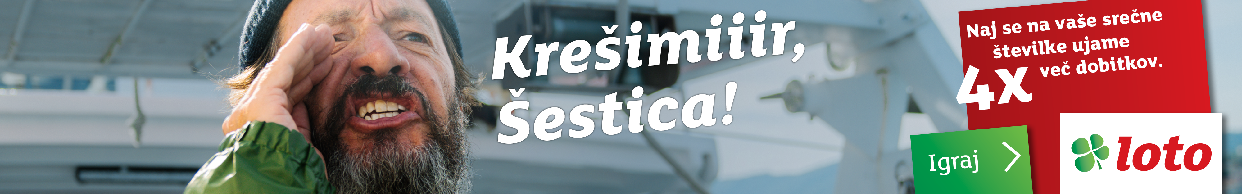 Krešimiiir Šestica!Naj se na vaše srečne številke ujame 4x več dobitkov